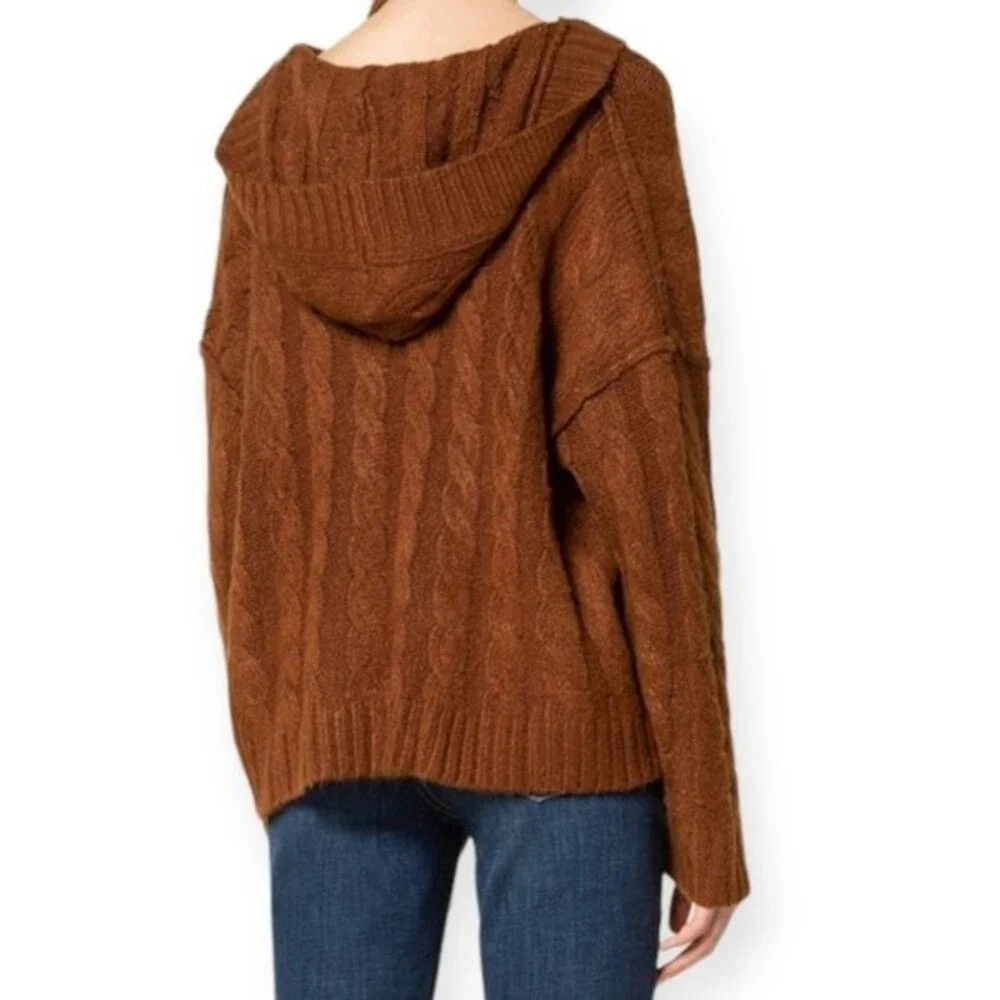 American Eagle Cable Knit Long Sleeve Pullover Hoodie